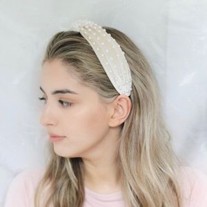 Pearl velvet headband